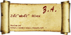 Zámbó Alex névjegykártya