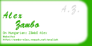 alex zambo business card